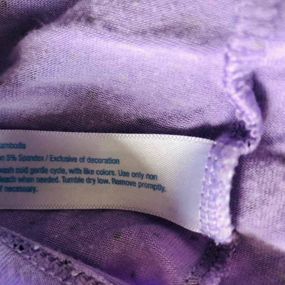 Nightgown Pullover Purple Polka Black Trim Short Sleeves CELESTIAL DREAMS - Picture 11 of 11